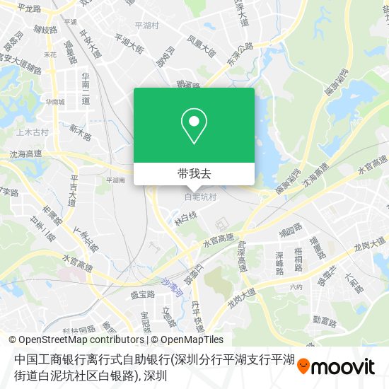 中国工商银行离行式自助银行(深圳分行平湖支行平湖街道白泥坑社区白银路)地图