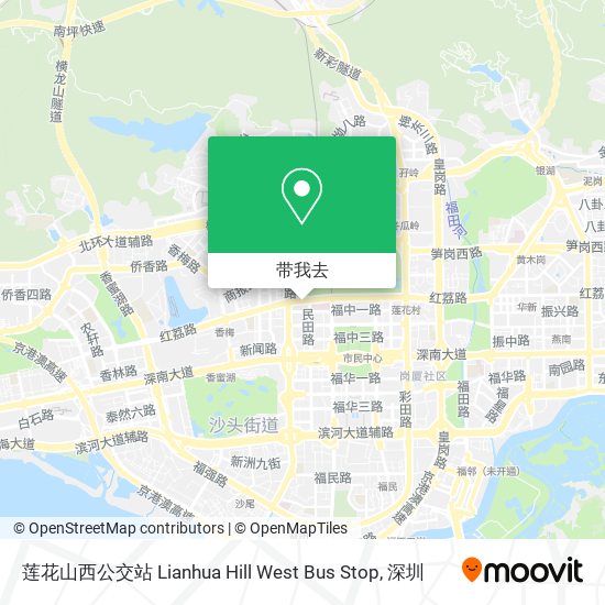 莲花山西公交站 Lianhua Hill West Bus Stop地图