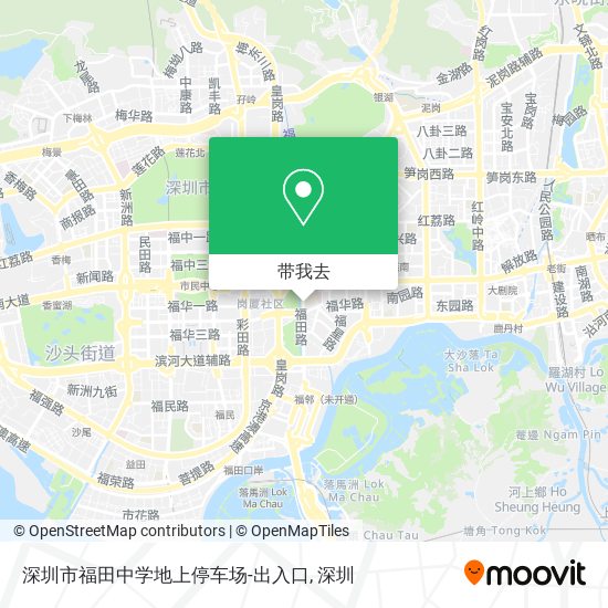 深圳市福田中学地上停车场-出入口地图