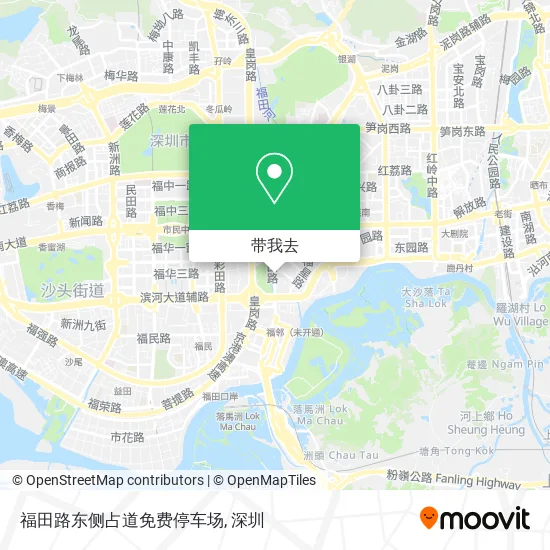 福田路东侧占道免费停车场地图