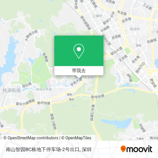 南山智园BC栋地下停车场-2号出口地图