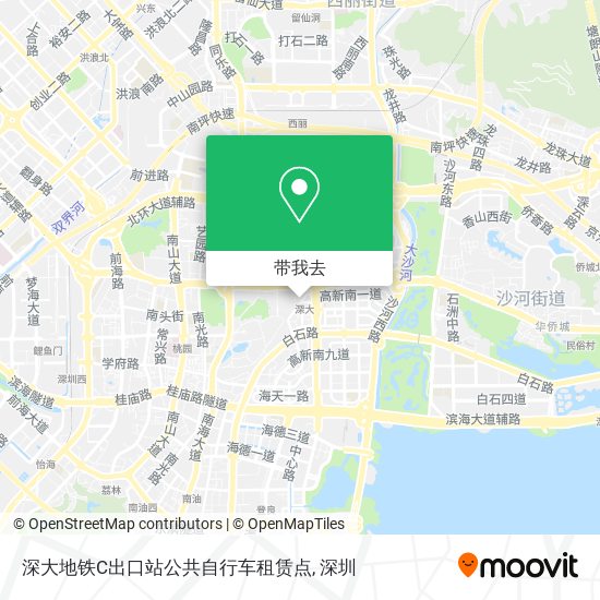 深大地铁C出口站公共自行车租赁点地图