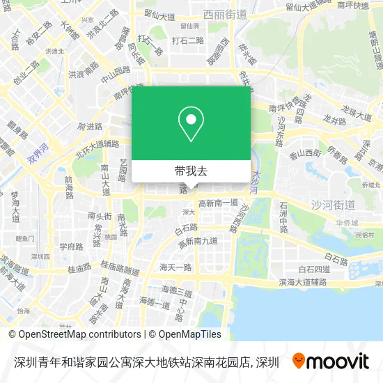 深圳青年和谐家园公寓深大地铁站深南花园店地图