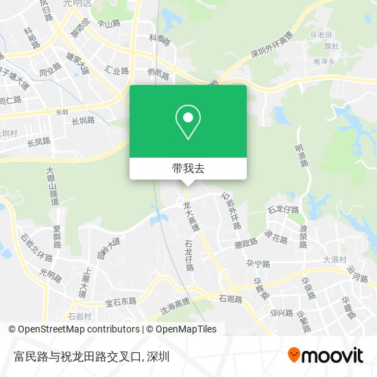 富民路与祝龙田路交叉口地图