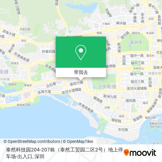 泰然科技园204-207栋（泰然工贸园二区2号）地上停车场-出入口地图