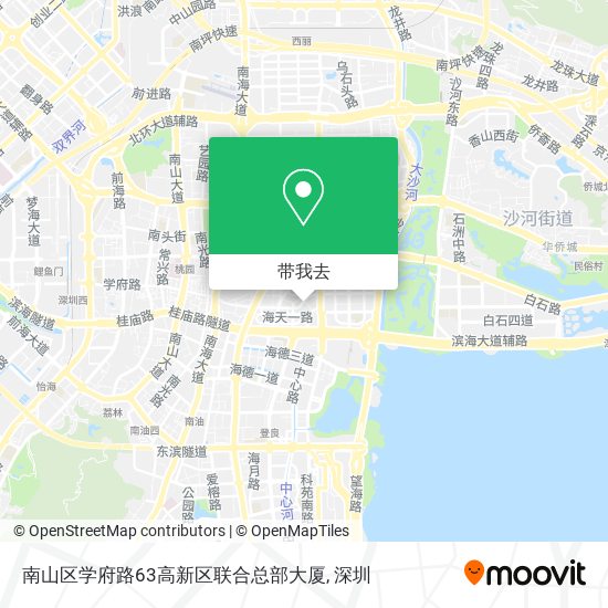 南山区学府路63高新区联合总部大厦地图