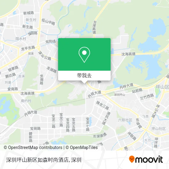 深圳坪山新区如森时尚酒店地图