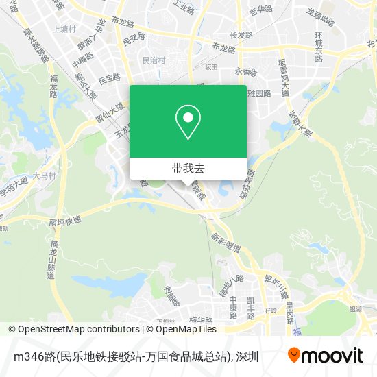 m346路(民乐地铁接驳站-万国食品城总站)地图