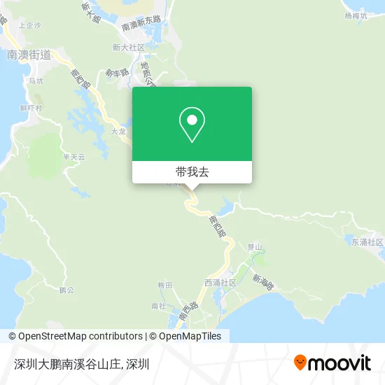 深圳大鹏南溪谷山庄地图