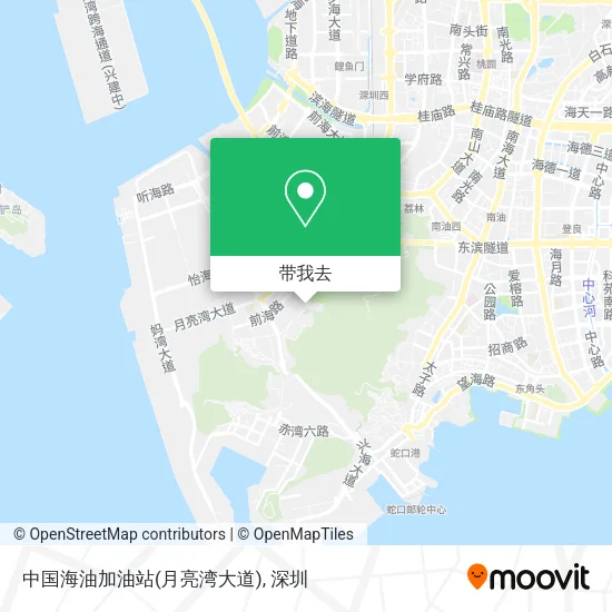 中国海油加油站(月亮湾大道)地图