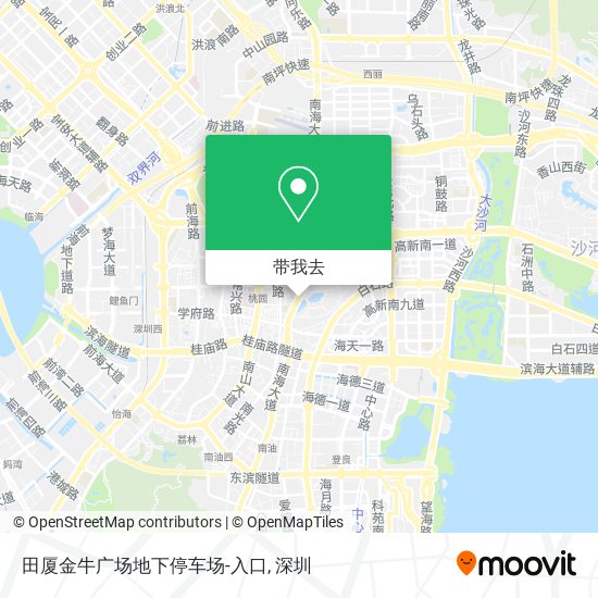 田厦金牛广场地下停车场-入口地图