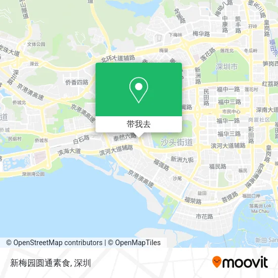 新梅园圆通素食地图