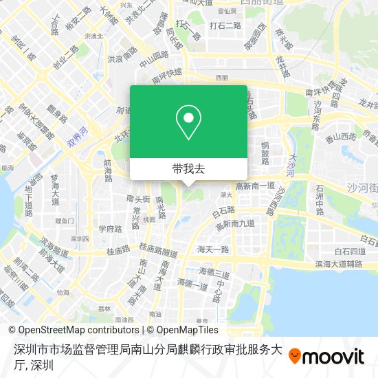 深圳市市场监督管理局南山分局麒麟行政审批服务大厅地图