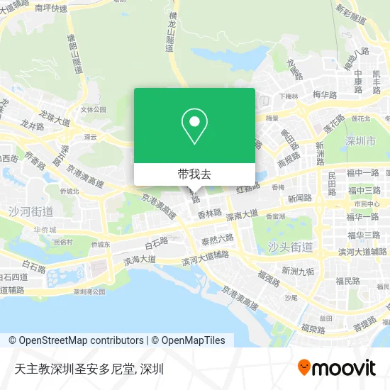 天主教深圳圣安多尼堂地图