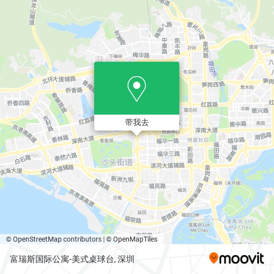 富瑞斯国际公寓-美式桌球台地图