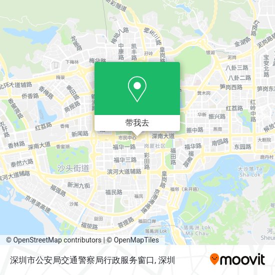 深圳市公安局交通警察局行政服务窗口地图