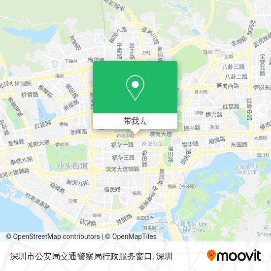 深圳市公安局交通警察局行政服务窗口地图