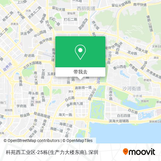 科苑西工业区-25栋(生产力大楼东南)地图