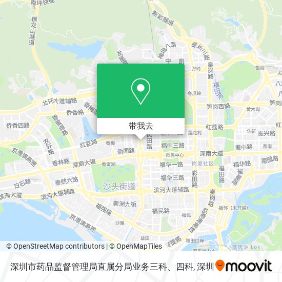 深圳市药品监督管理局直属分局业务三科、四科地图