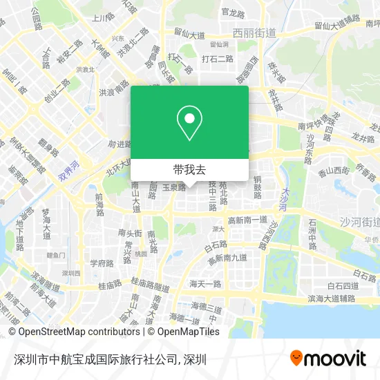 深圳市中航宝成国际旅行社公司地图