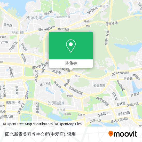 阳光新贵美容养生会所(中爱店)地图