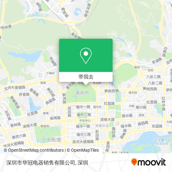 深圳市华冠电器销售有限公司地图