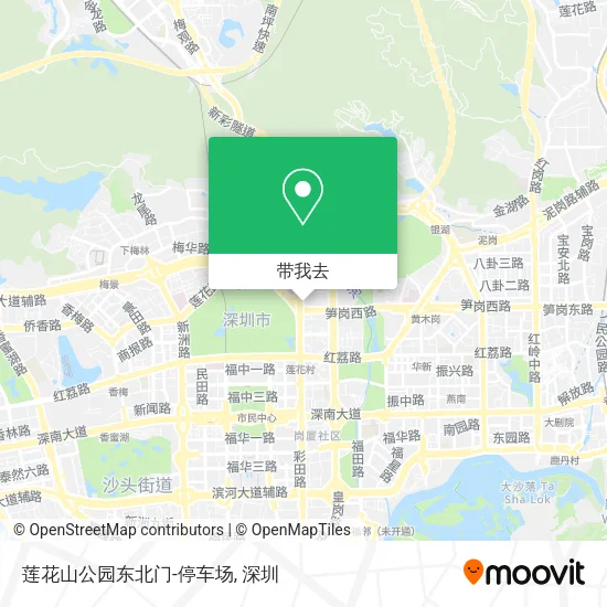 莲花山公园东北门-停车场地图