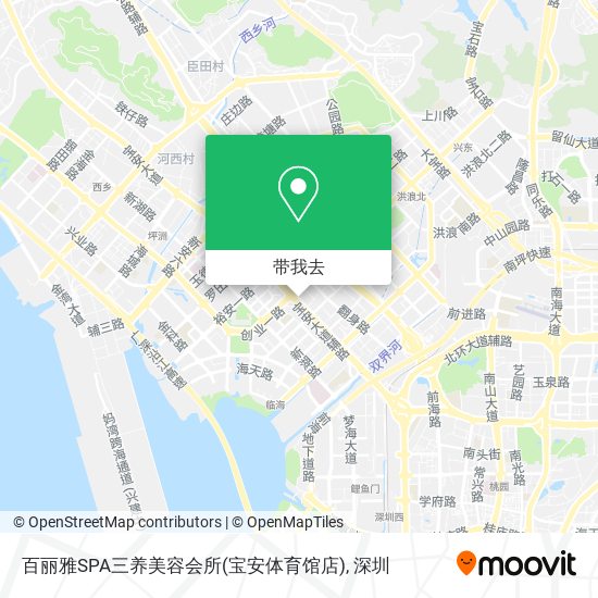百丽雅SPA三养美容会所(宝安体育馆店)地图