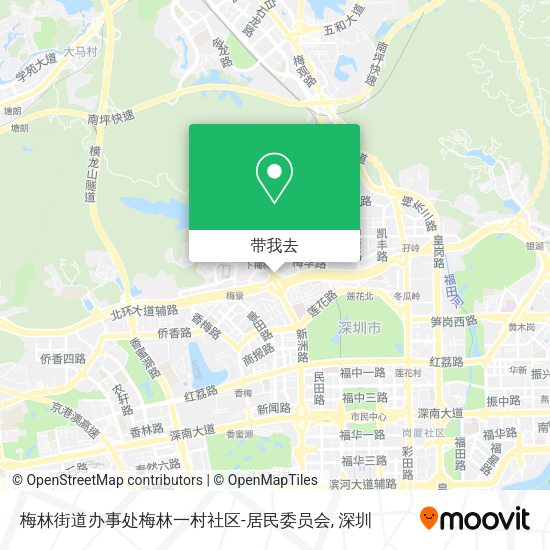 梅林街道办事处梅林一村社区-居民委员会地图