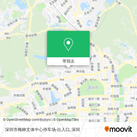 深圳市梅林文体中心停车场-出入口地图