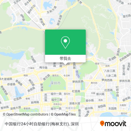 中国银行24小时自助银行(梅林支行)地图