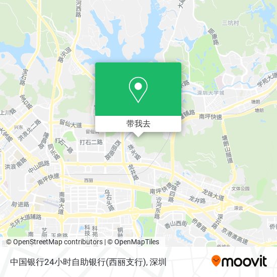 中国银行24小时自助银行(西丽支行)地图