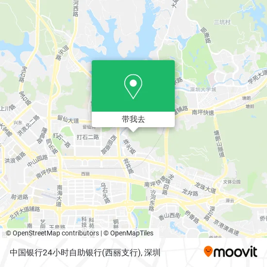 中国银行24小时自助银行(西丽支行)地图