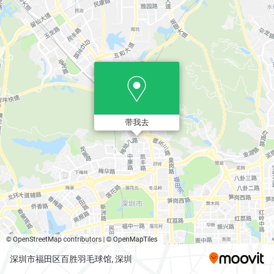 深圳市福田区百胜羽毛球馆地图