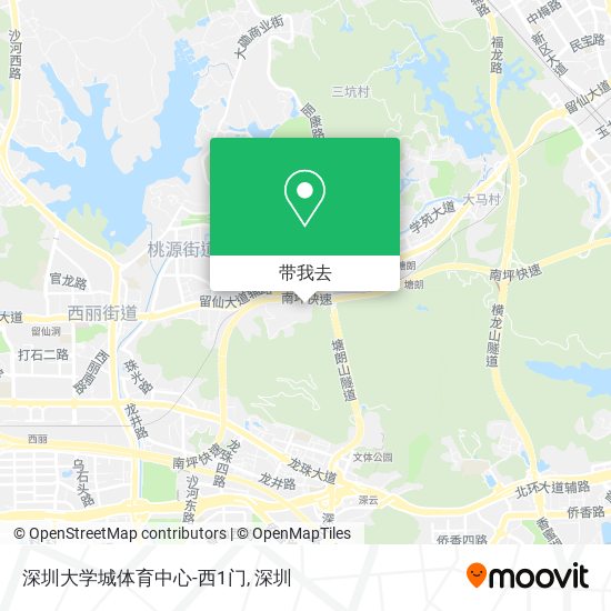 深圳大学城体育中心-西1门地图