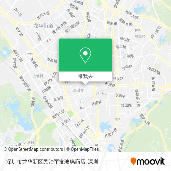深圳市龙华新区民治军友玻璃商店地图