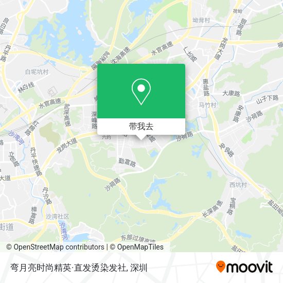 弯月亮时尚精英·直发烫染发社地图