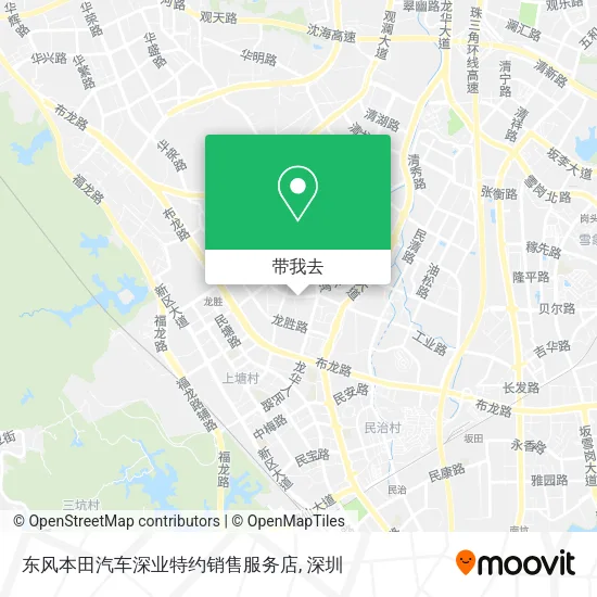 东风本田汽车深业特约销售服务店地图