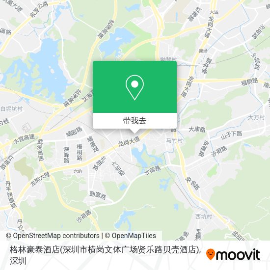 格林豪泰酒店(深圳市横岗文体广场贤乐路贝壳酒店)地图