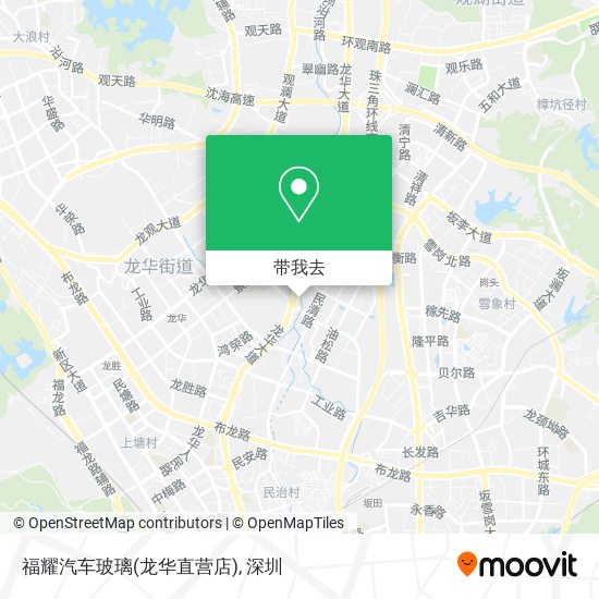 福耀汽车玻璃(龙华直营店)地图