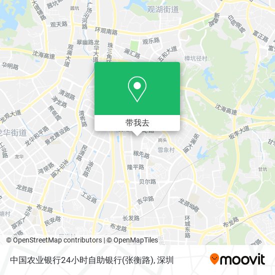 中国农业银行24小时自助银行(张衡路)地图