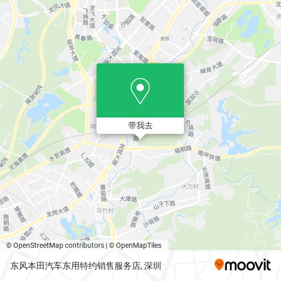 东风本田汽车东用特约销售服务店地图