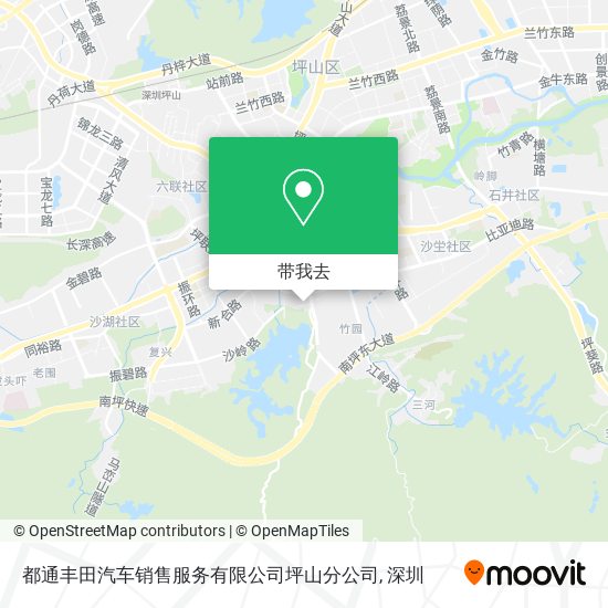 都通丰田汽车销售服务有限公司坪山分公司地图
