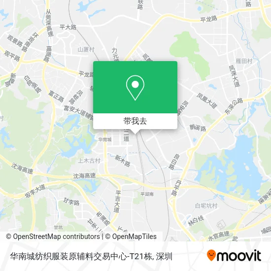 华南城纺织服装原辅料交易中心-T21栋地图