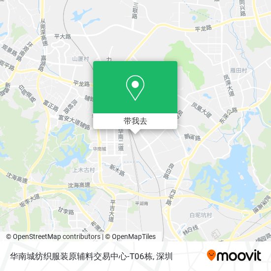 华南城纺织服装原辅料交易中心-T06栋地图