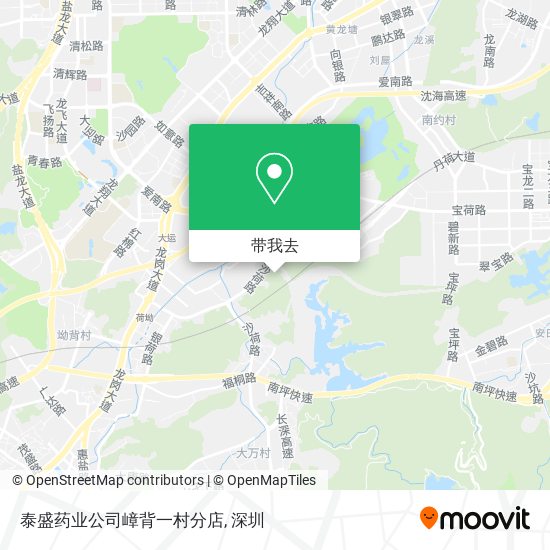 泰盛药业公司嶂背一村分店地图