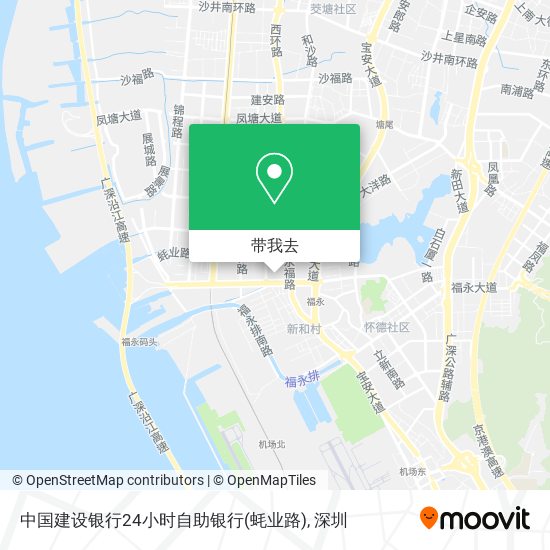 中国建设银行24小时自助银行(蚝业路)地图