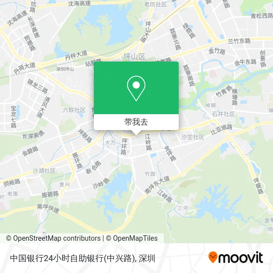 中国银行24小时自助银行(中兴路)地图