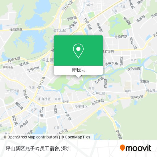 坪山新区燕子岭员工宿舍地图