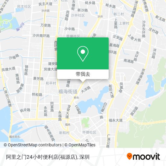 阿里之门24小时便利店(福源店)地图